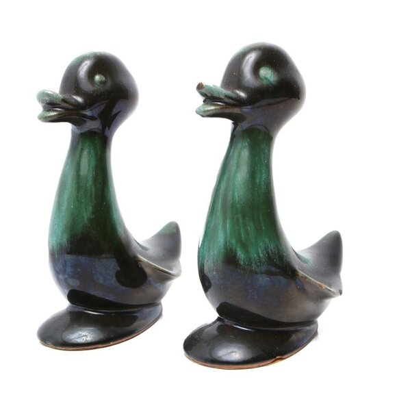 Vintage BMP Blue Mountain Pottery Ducks Clay Drip Glaze 70s Canada Pottery x 2 - Picture 4 of 9